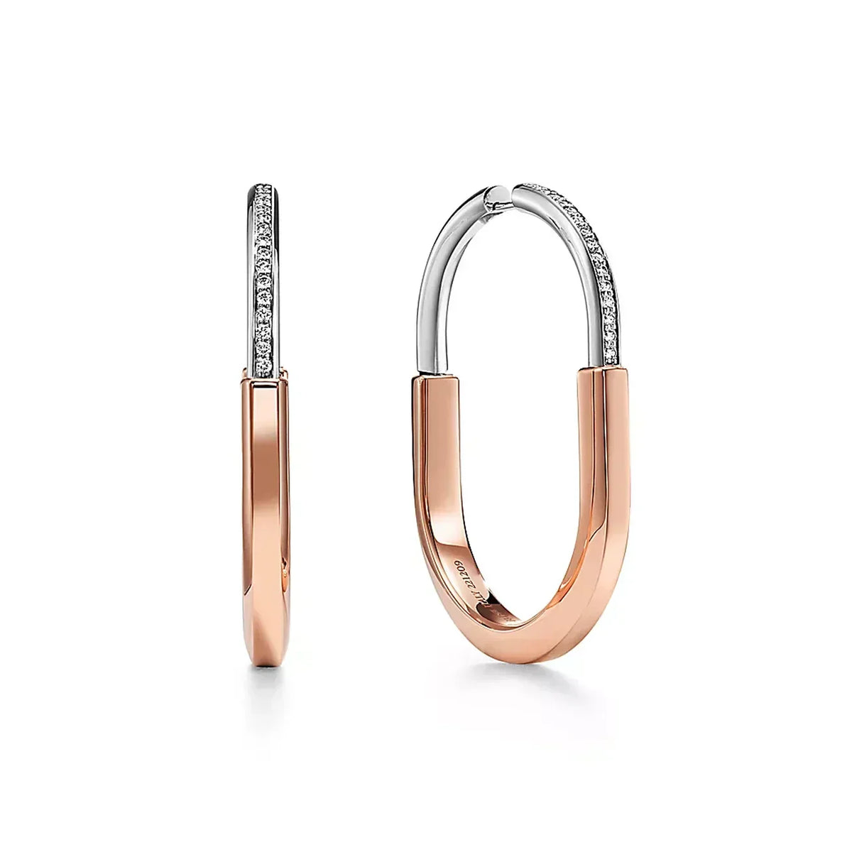 Tiffany Lock Diamond 18K Gold Earrings