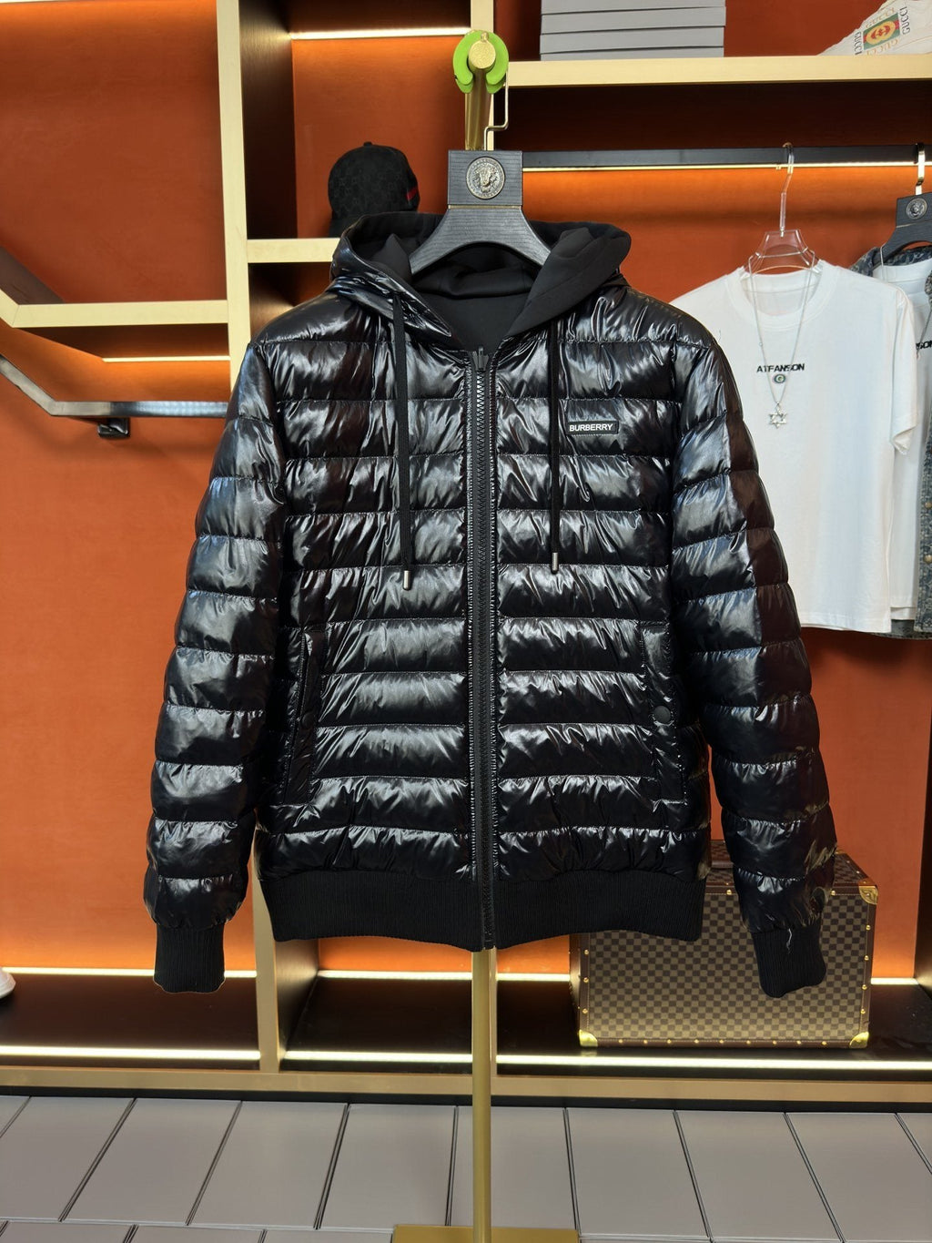 Burberry Reversible Black Hooded Puffer Jacket — hero