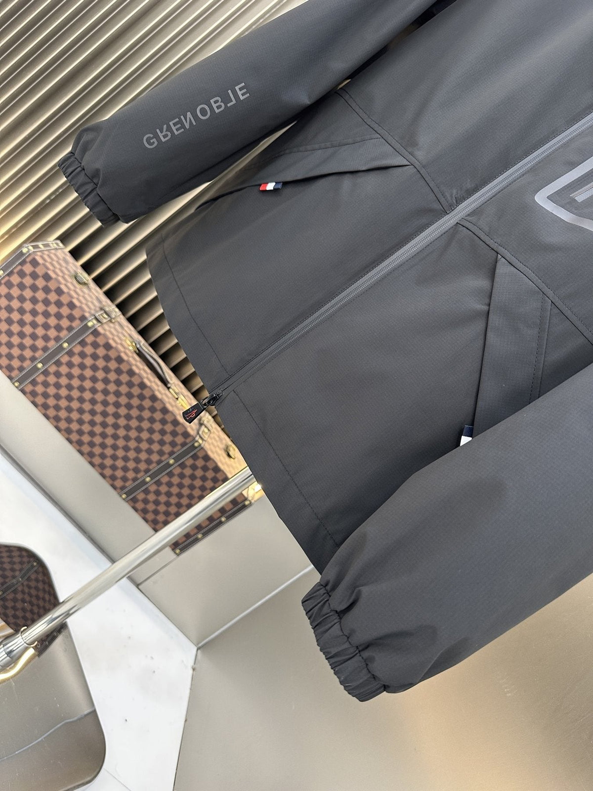 Moncler Hooded Zip-Front Jacket — detail