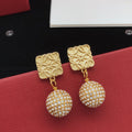 LOEWE Anagram Diamonds 18K Gold Earrings