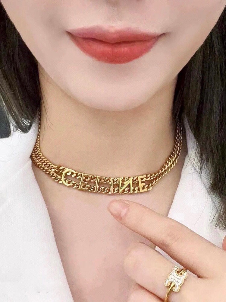 Celine Gourmette 18K Gold Necklace